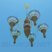 3d model Chandelier with glass ceiling paintings - preview