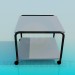 3d model Square table with wheels - preview