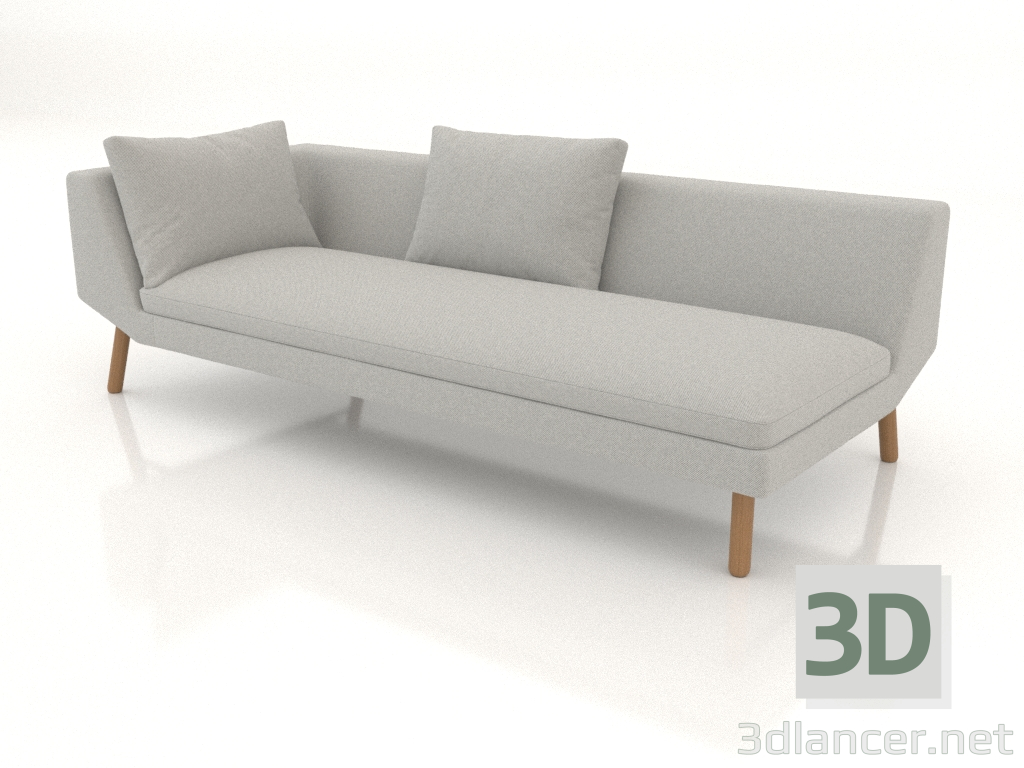 3d model End sofa module 219 with an armrest on the left (wooden legs) - preview