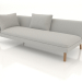 3d model End sofa module 219 with an armrest on the left (wooden legs) - preview