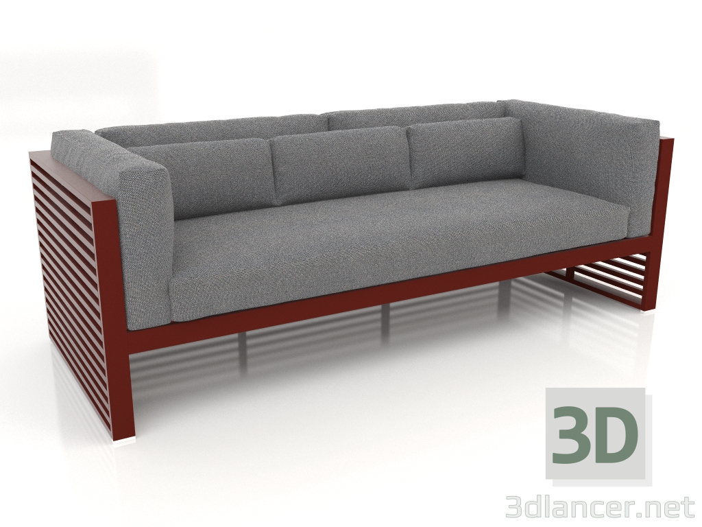 3D Modell 3-Sitzer-Sofa (Weinrot) - Vorschau