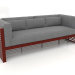 3d model 3-seater sofa (Wine red) - preview