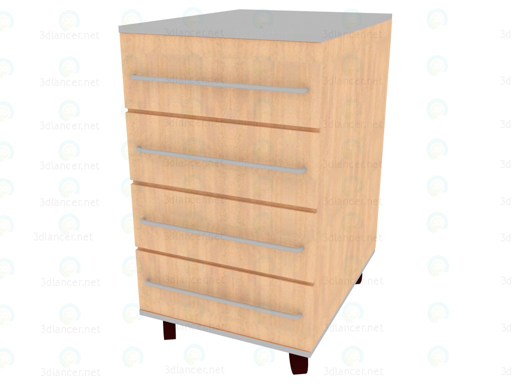 3D Modell Schrank mit 4 Schubladen NM211_20-25 - Vorschau