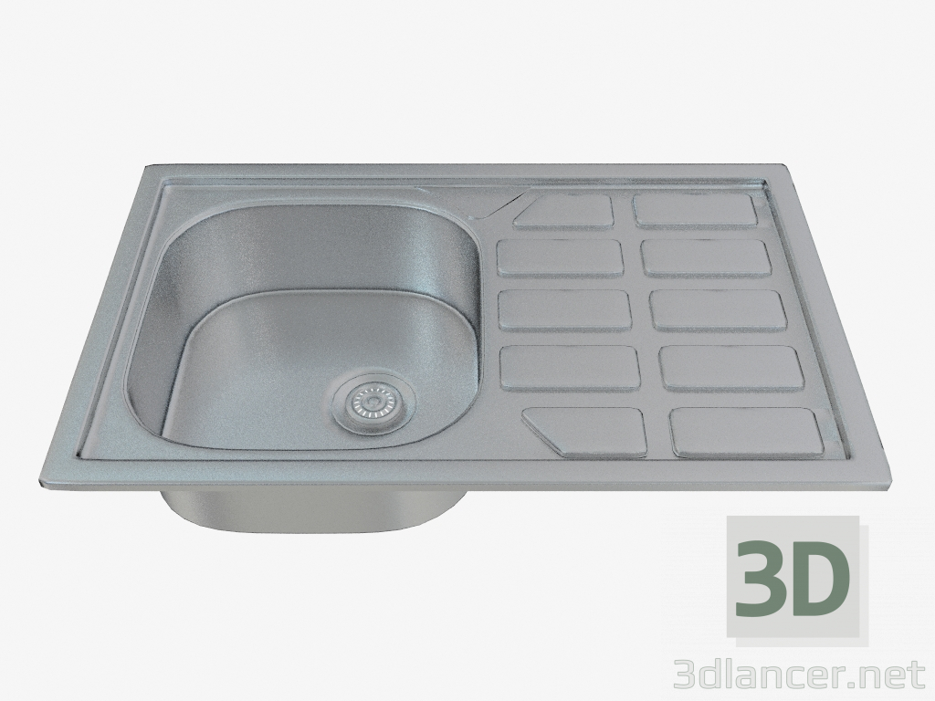 3d model Fregadero de la cocina del alma de acero (ZEO-0113 16185) - vista previa