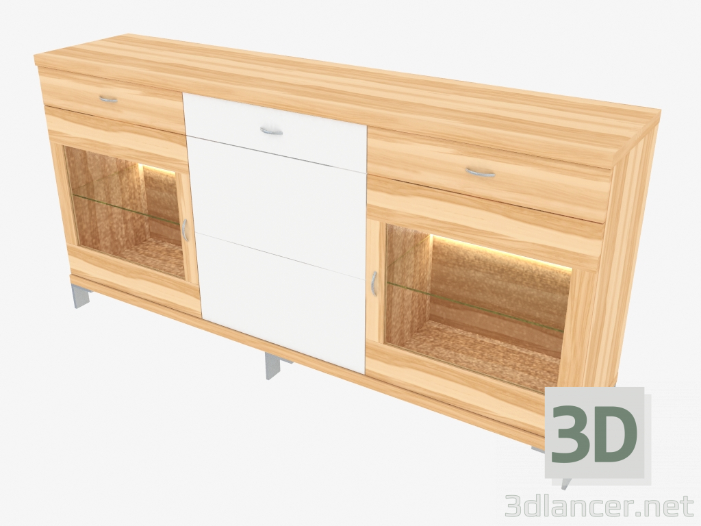 modello 3D Buffet a tre sezioni (150-45-3) - anteprima