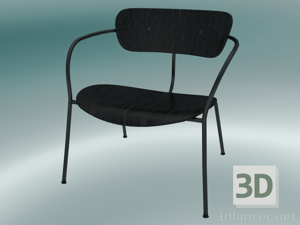 3d model Chair Pavilion (AV5, H 70cm, 65x69cm, Black stained oak) - preview