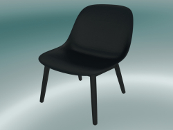 Chair with wooden base Fiber (Black)