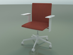 Silla con respaldo bajo 6501 (5 ruedas, con acolchado extraíble, apoyabrazos estándar ajustable)