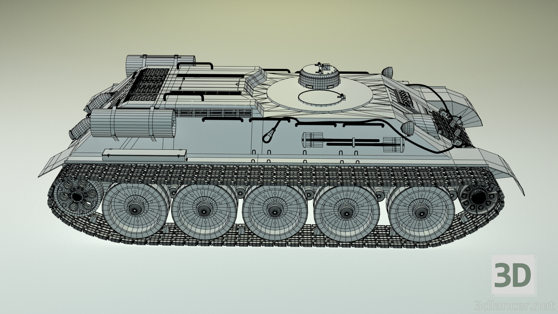 3d BREM T-34T (Option 1) model buy - render