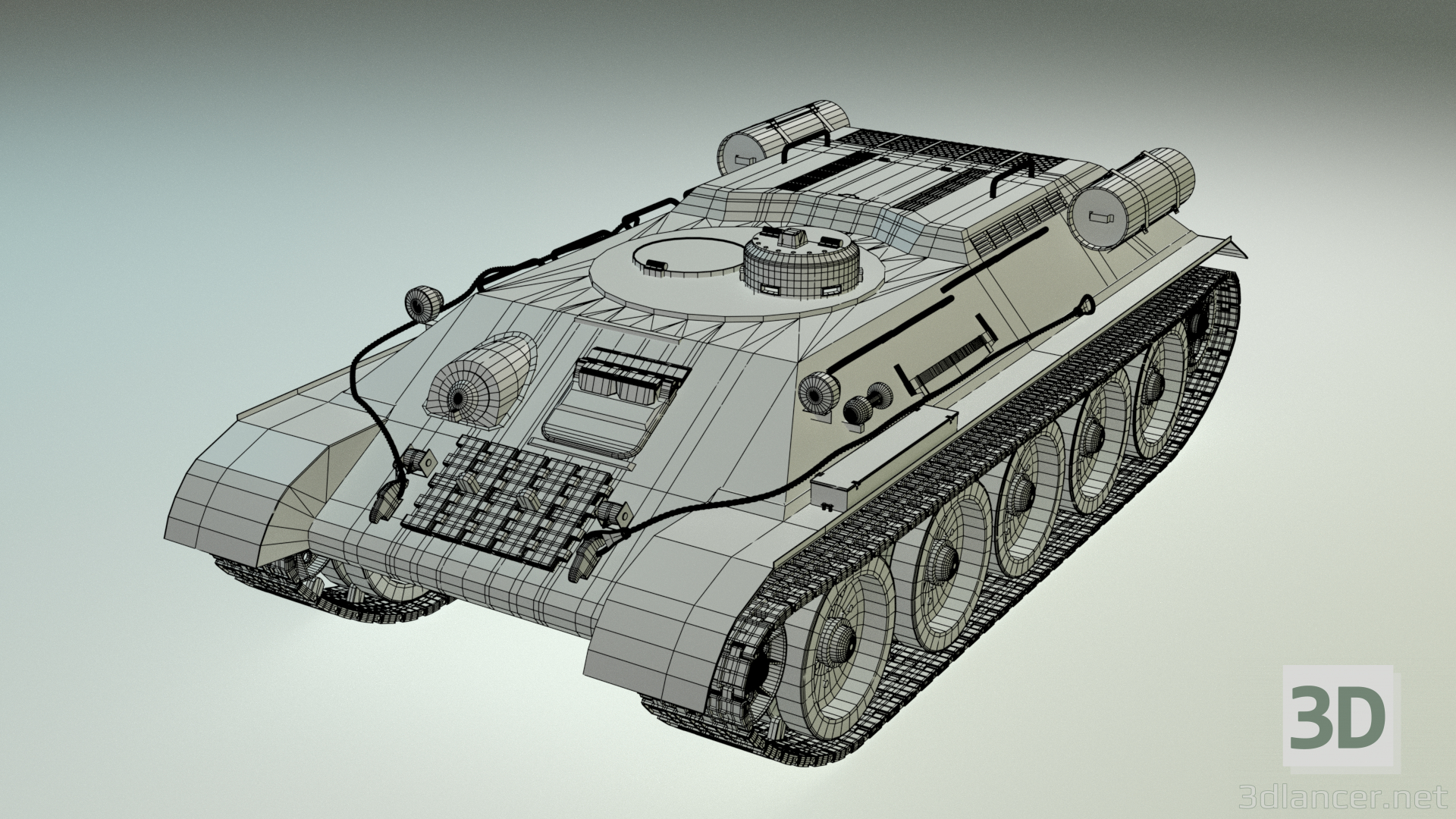 3d BREM T-34T (Option 1) model buy - render