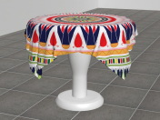 ROUND DINING TABLE WITH TABLECLOTH