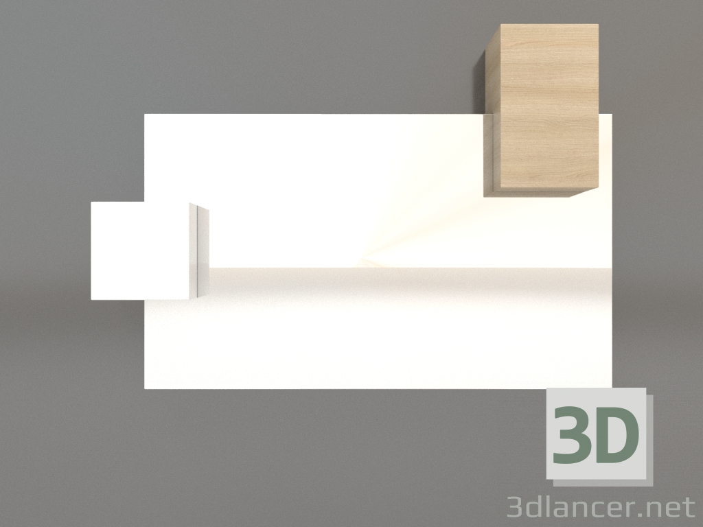 3D Modell Spiegel ZL 07 (817х568, Holz weiß, weiß) - Vorschau