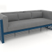 3d model 3-seater sofa (Grey blue) - preview