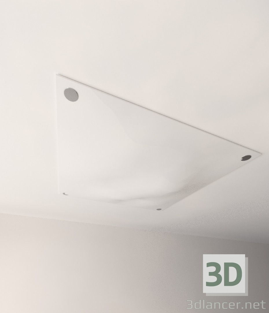 modello 3D Soffitto Lampada con Il effetto di spiegazzato tessuto - anteprima