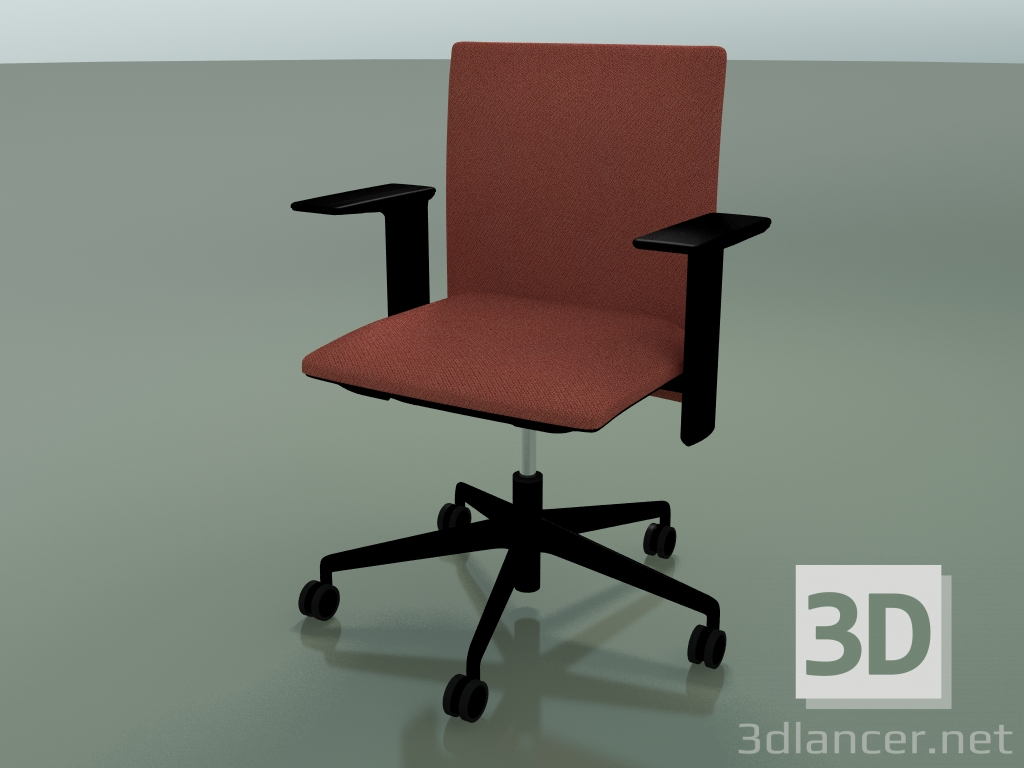 3d model Silla con respaldo bajo 6501 (5 ruedas, con acolchado extraíble, apoyabrazos estándar ajustable) - vista previa