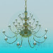 3d model Golden chandelier with candles - preview