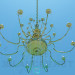 3d model Golden chandelier with candles - preview