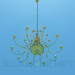 3d model Golden chandelier with candles - preview