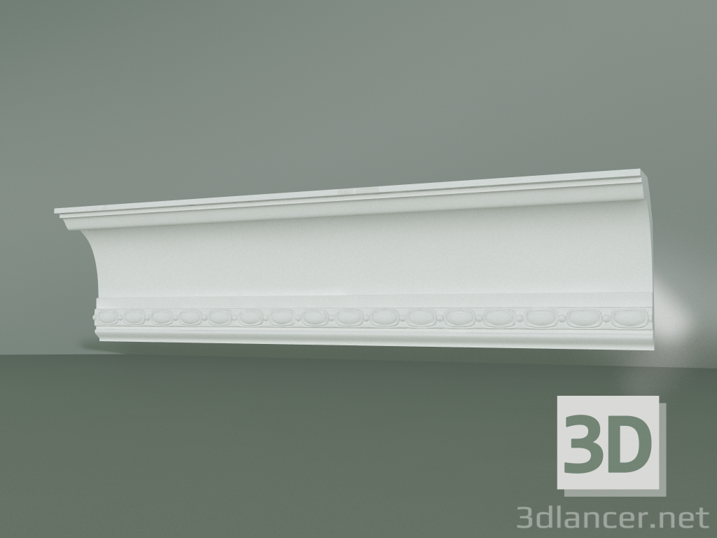 Modelo 3d Cornija de gesso com ornamento KV019 - preview