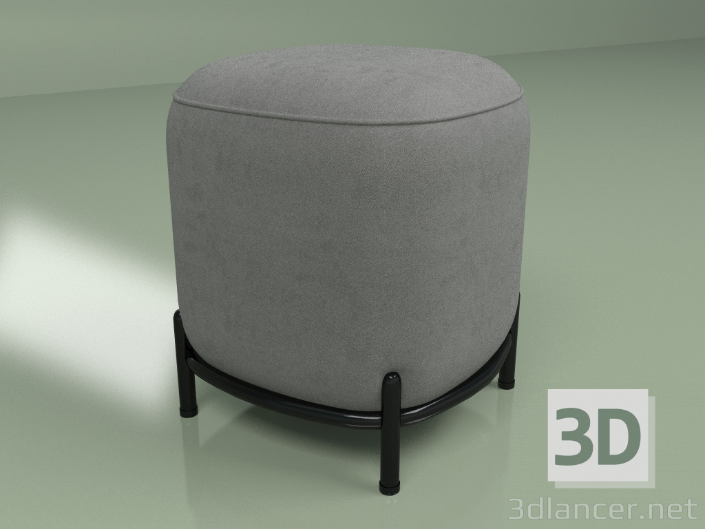 modello 3D Pouf quadrato Pawai (grigio scuro) - anteprima