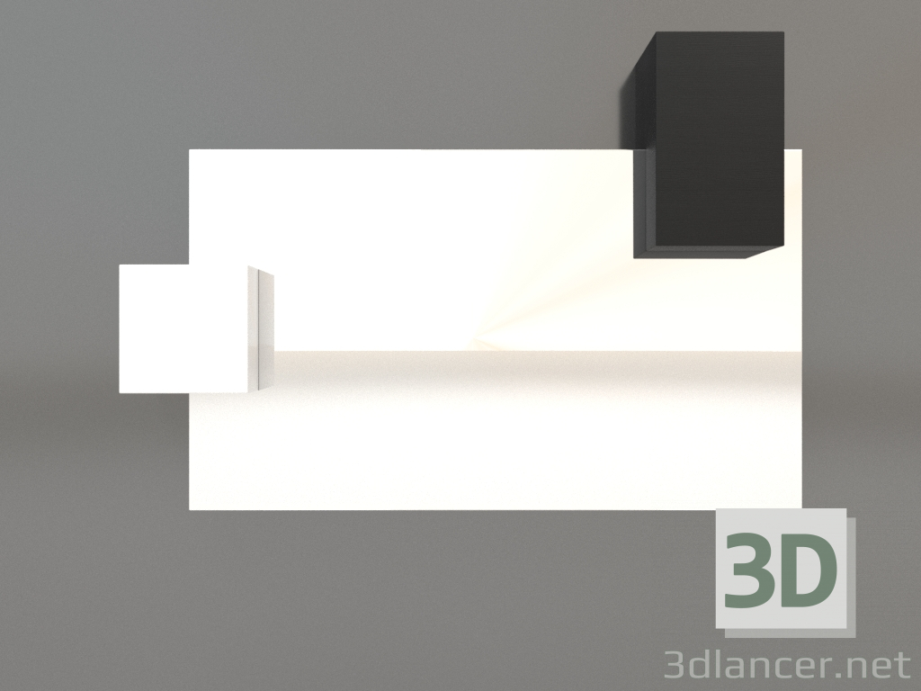 3d model Mirror ZL 07 (817х568, wood black, white) - preview