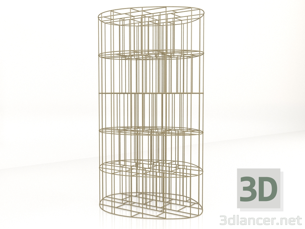 3D Modell Bücherregal Golden Cage L120 - Vorschau