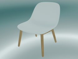 Chair with wooden base Fiber (White, Oak)