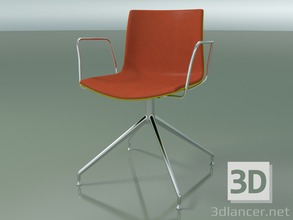 modello 3D Sedia 0470 (girevole, con braccioli, con rivestimento frontale, LU1, PO00118) - anteprima