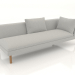 3d model End sofa module 219 with an armrest on the right (wooden legs) - preview