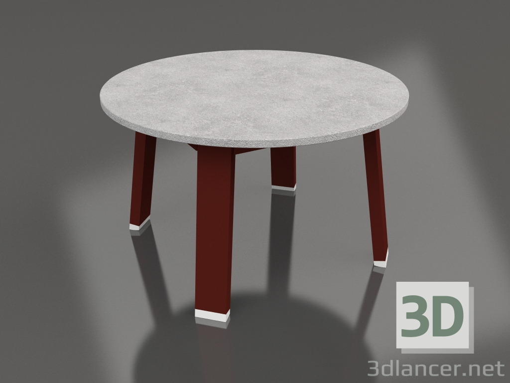 modello 3D Tavolino rotondo (rosso vino, DEKTON) - anteprima