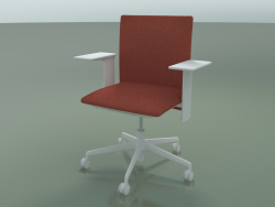 Silla con respaldo bajo 6501 (5 ruedas, con acolchado extraíble, reposabrazos 3D ajustable XL, V12)