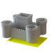 3d model Flower pot 5 in 1, stylized as a castle - preview