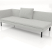 3d model End sofa module 219 with an armrest on the left (metal legs) - preview