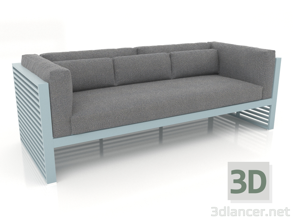 3d model 3-seater sofa (Blue gray) - preview