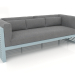 3d model 3-seater sofa (Blue gray) - preview