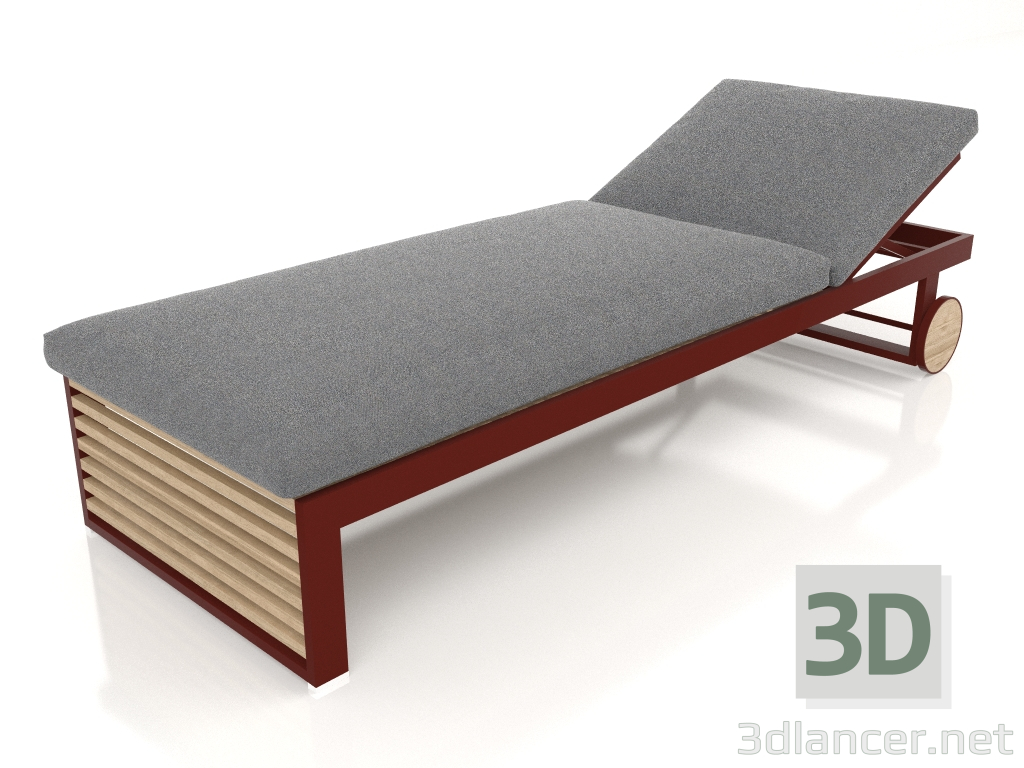 3d model Tumbona (rojo vino) - vista previa