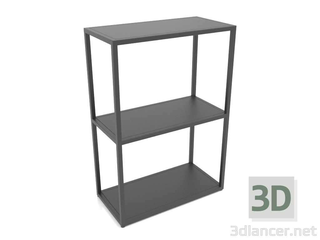 modello 3D Console rack rettangolare (METALLO, 60x30x86, 3 ripiani) - anteprima