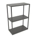 modello 3D Console rack rettangolare (METALLO, 60x30x86, 3 ripiani) - anteprima