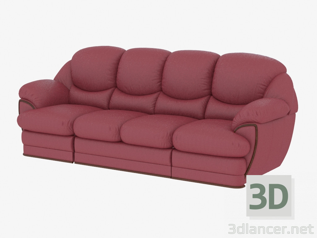 3d model sofás modulares de cuero directa - vista previa