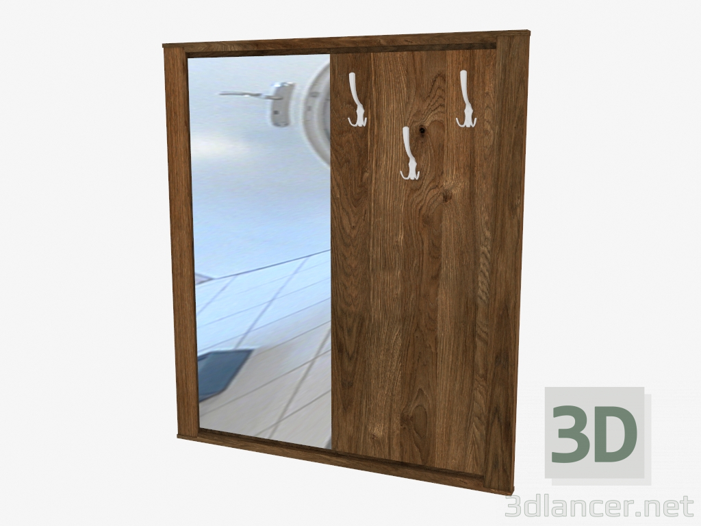 3d model Percha con espejo (114 x 130 x 4,5 cm) - vista previa