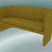 3d model Sofá doble mocasín (SC25, H 75cm, 150x65cm, Velvet 6 Dandelion) - vista previa