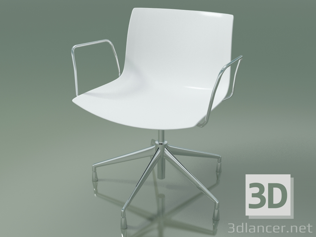 modèle 3D Chaise 0233 (5 pieds, avec accoudoirs, chrome, polypropylène PO00401) - preview