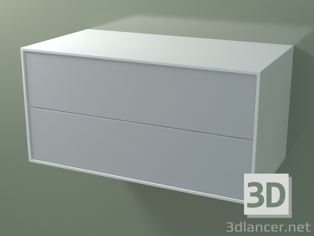 3d model Caja doble (8AUDCB01, Glacier White C01, HPL P03, L 96, P 50, H 48 cm) - vista previa