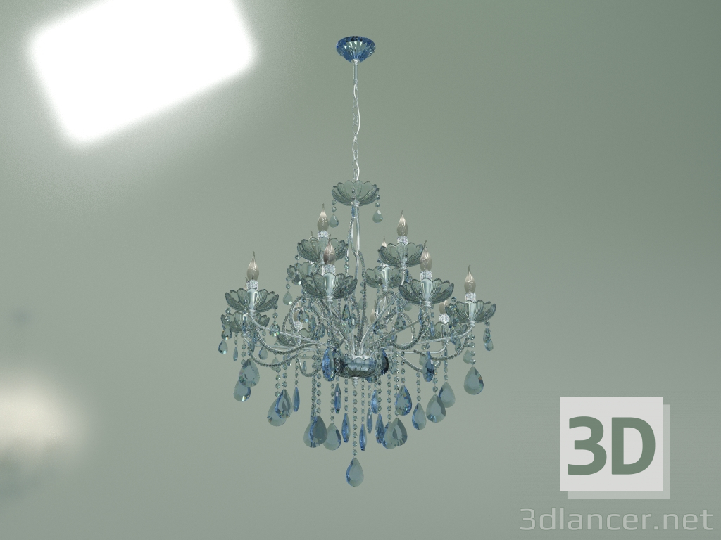 3d model Araña de suspensión 3015-12 (cristal strotskis azul cromo) - vista previa