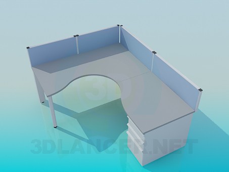 3d model Table with boards - preview