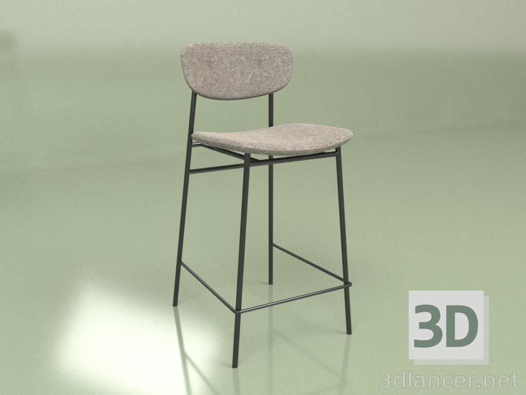 3d model Silla semi-bar Madrid (gris) - vista previa