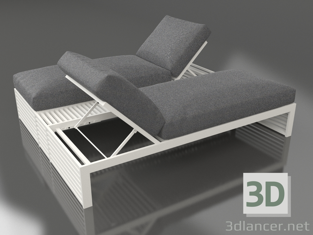 3d model Cama doble para relajarse (gris ágata) - vista previa