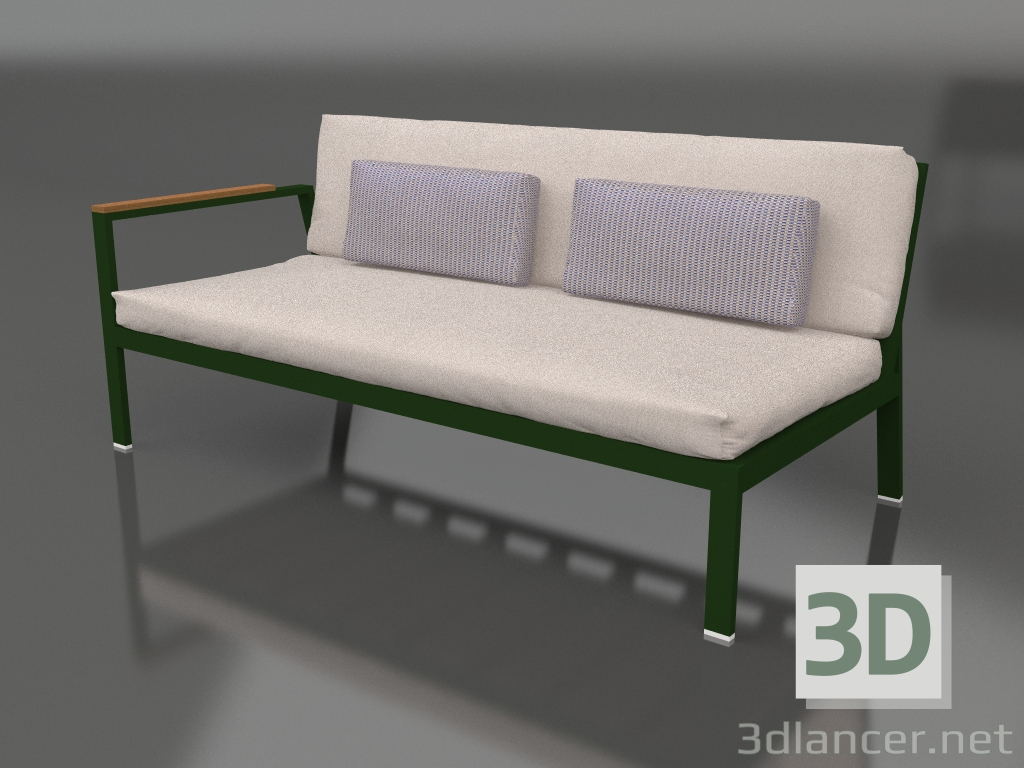 modello 3D Modulo divano, sezione 1 sinistra (Verde bottiglia) - anteprima