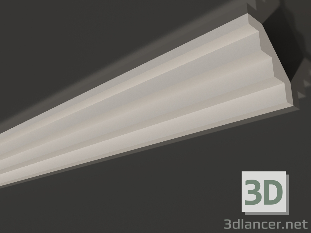 modèle 3D Corniche de plafond en plâtre lisse KG 016 2 (58x58) - preview