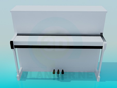 3d model Piano blanco - vista previa